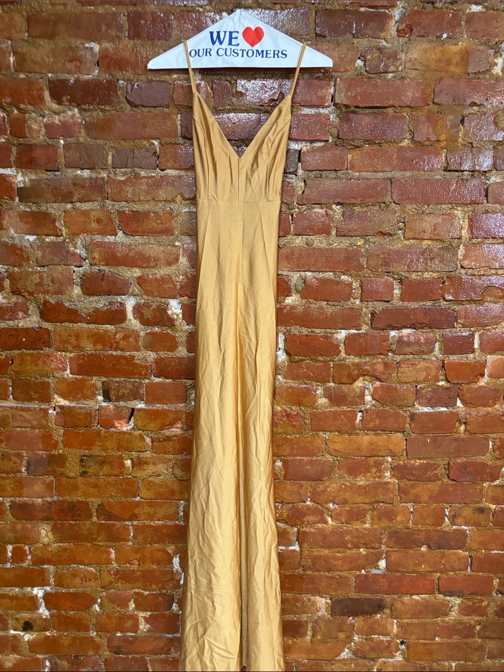 Fashion Nova Spaghetti-Strap Maxi Dress in Mustard Yellow